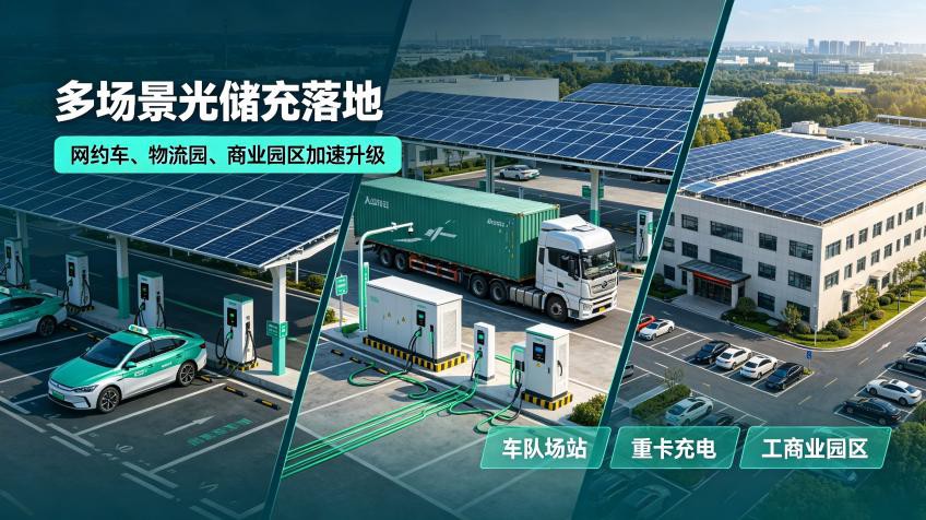 多场景光储充需求释放，网约车、物流园、商业园区成重点应用场景